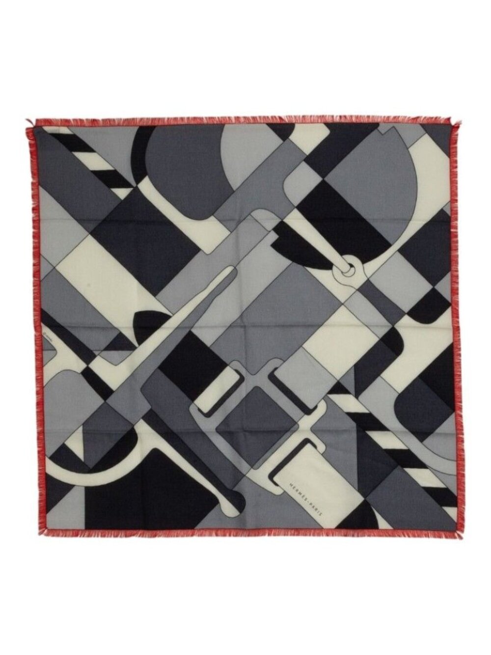 Hermes Carre 65 Etude Pour Un Scarf Gray Cashmere Silk